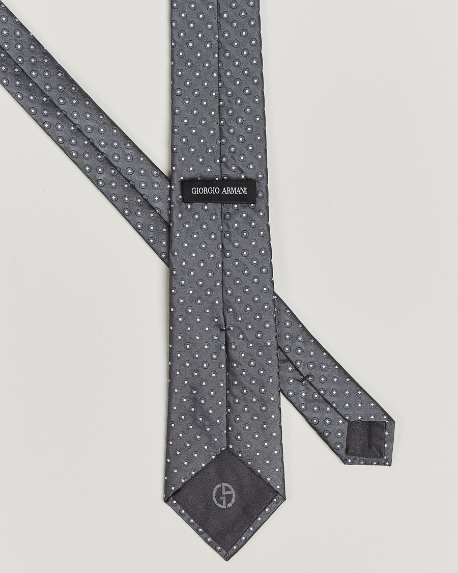 Homme | Giorgio Armani Jacquard Dot Silk Tie Steel Grey | Giorgio Armani | Jacquard Dot Silk Tie Steel Grey