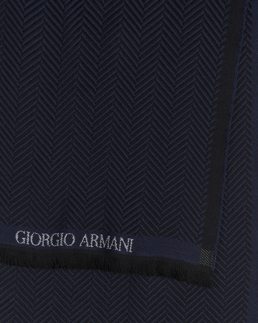 Homme | Giorgio Armani Wool Chevron Scarf Navy | Giorgio Armani | Wool Chevron Scarf Navy