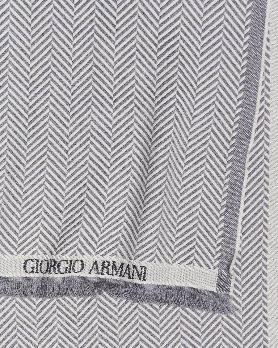 Homme | Giorgio Armani Wool Chevron Scarf Light Grey | Giorgio Armani | Wool Chevron Scarf Light Grey