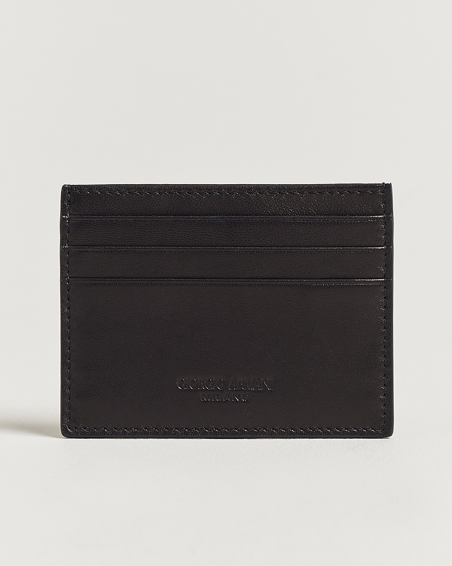 Homme | Giorgio Armani Nappa Leather Card Holder Black | Giorgio Armani | Nappa Leather Card Holder Black