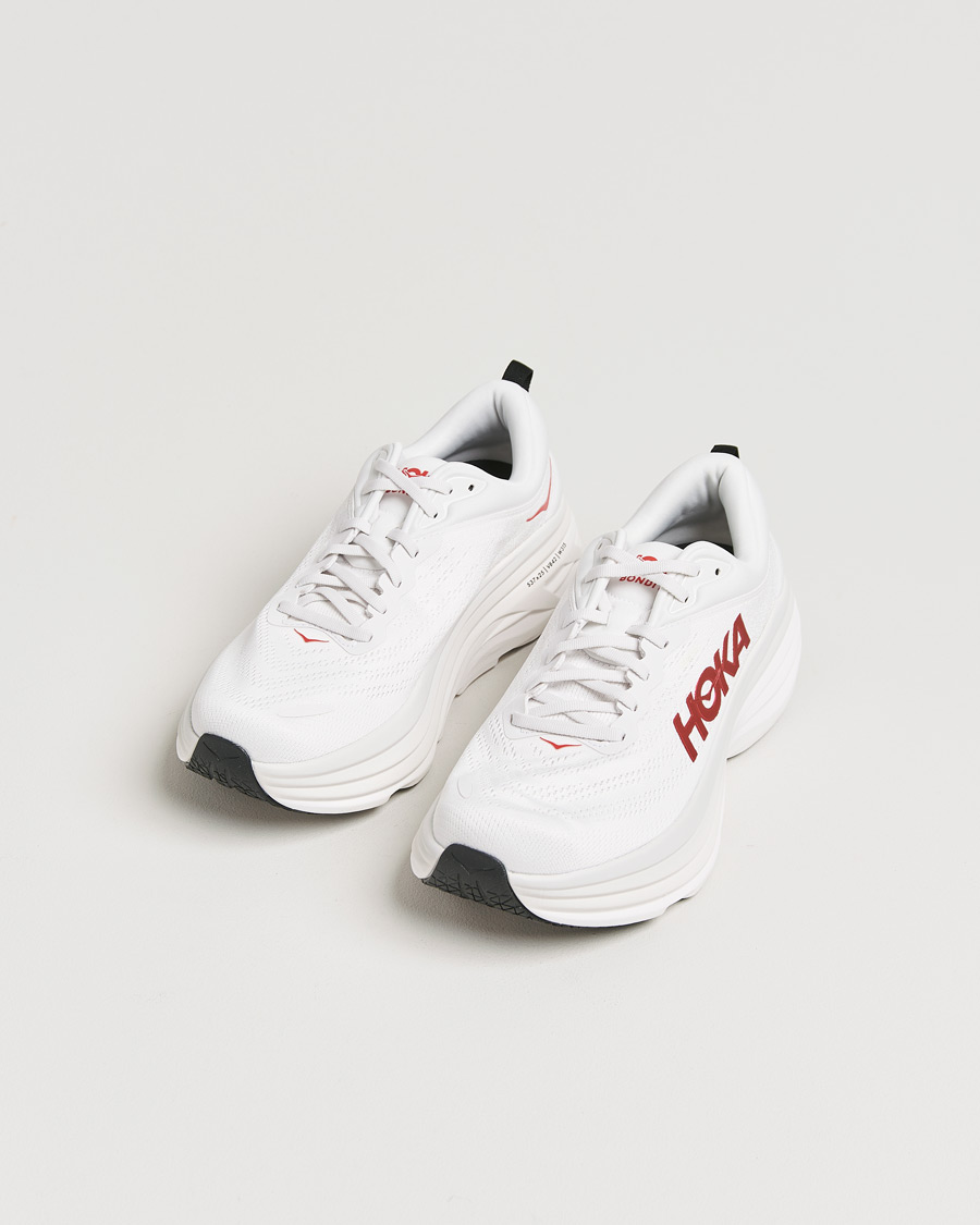 Homme | Hoka Bondi 8 White/Vermillion | Hoka | Bondi 8 White/Vermillion