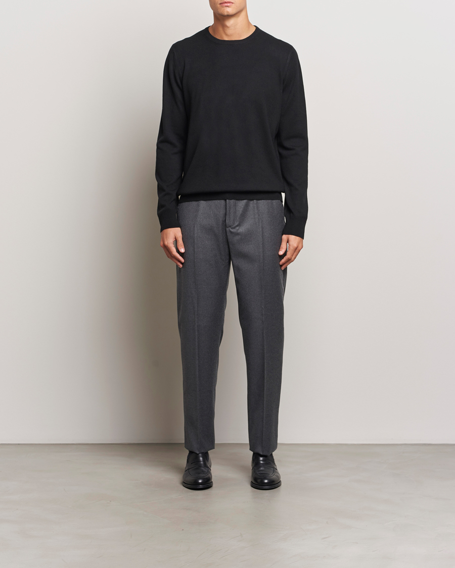 Homme | Pantalons | Incotex | Regular Fit Flannel Trousers Grey