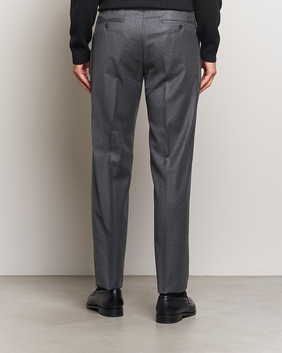 Homme | Pantalons | Incotex | Regular Fit Flannel Trousers Grey