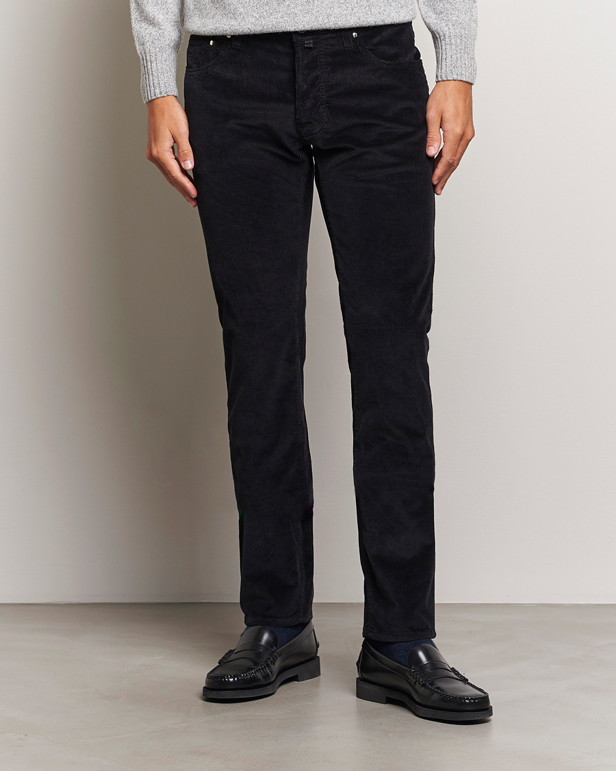 Homme | Pantalons | Jacob Cohën | Bard 5-Pocket Medium Corduroy Trousers Black