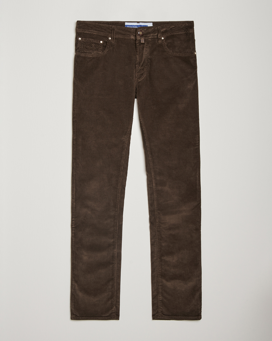 Homme | Pantalons | Jacob Cohën | Bard 5-Pocket Medium Corduroy Trousers Brown