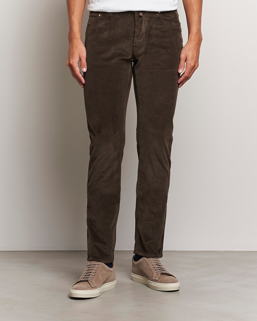Homme | Pantalons | Jacob Cohën | Bard 5-Pocket Medium Corduroy Trousers Brown