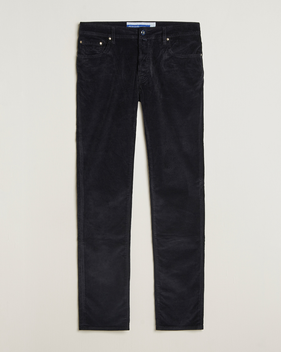 Homme | Pantalons | Jacob Cohën | Bard 5-Pocket Medium Corduroy Trousers Navy