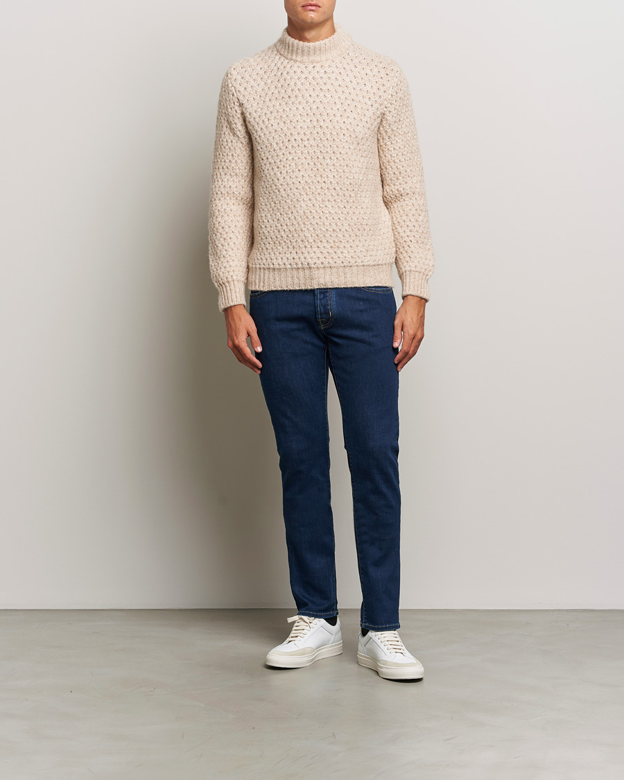 Homme | Pulls Et Tricots | Jacob Cohën | Loose Knit Alpaca/Wool Sweater Melange White