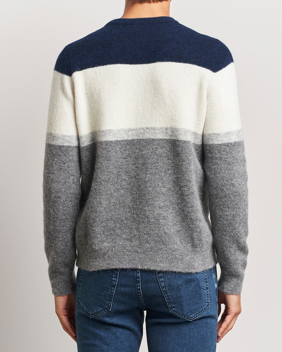 Homme | Pulls Et Tricots | Jacob Cohën | Alpaca/Wool Embrodery Sweater Blue/White/Grey