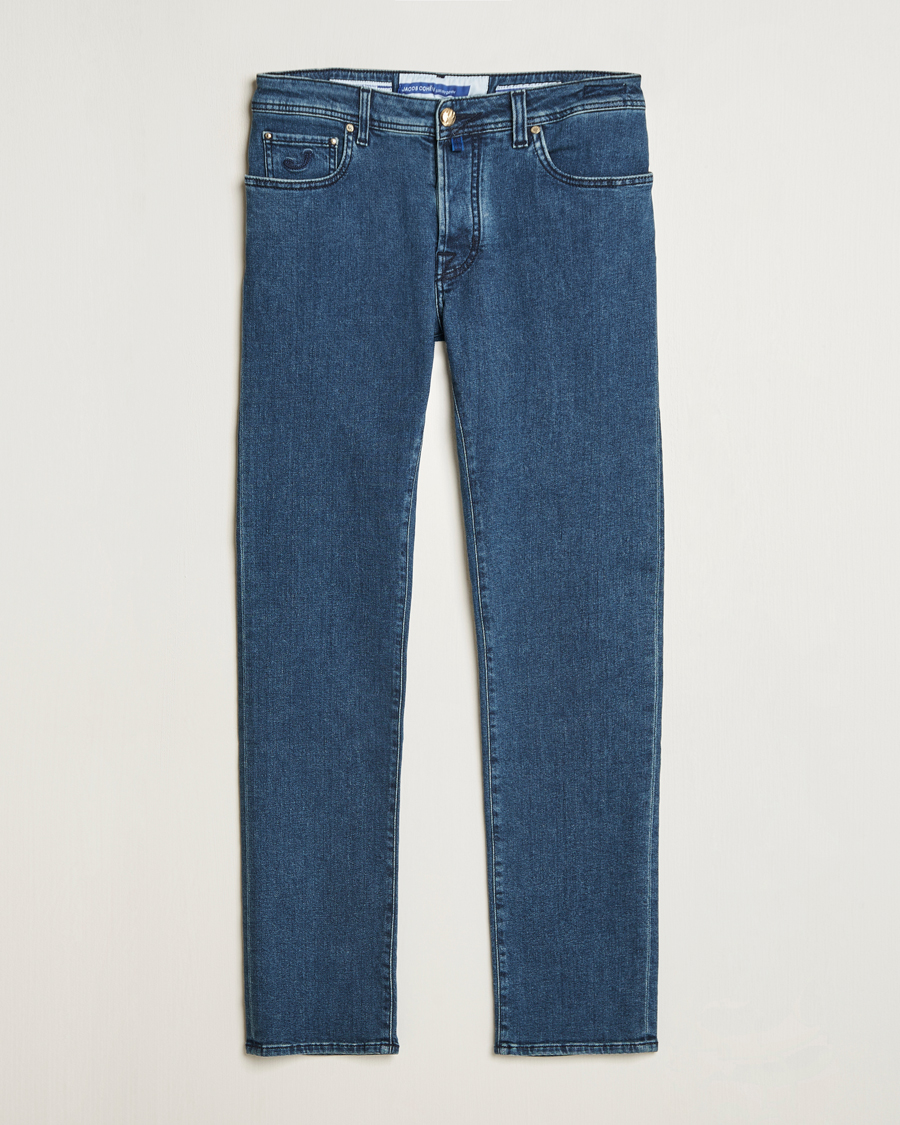 Homme | Jeans | Jacob Cohën | Bard Slim Fit Denim Cachemire Jeans Mid Blue