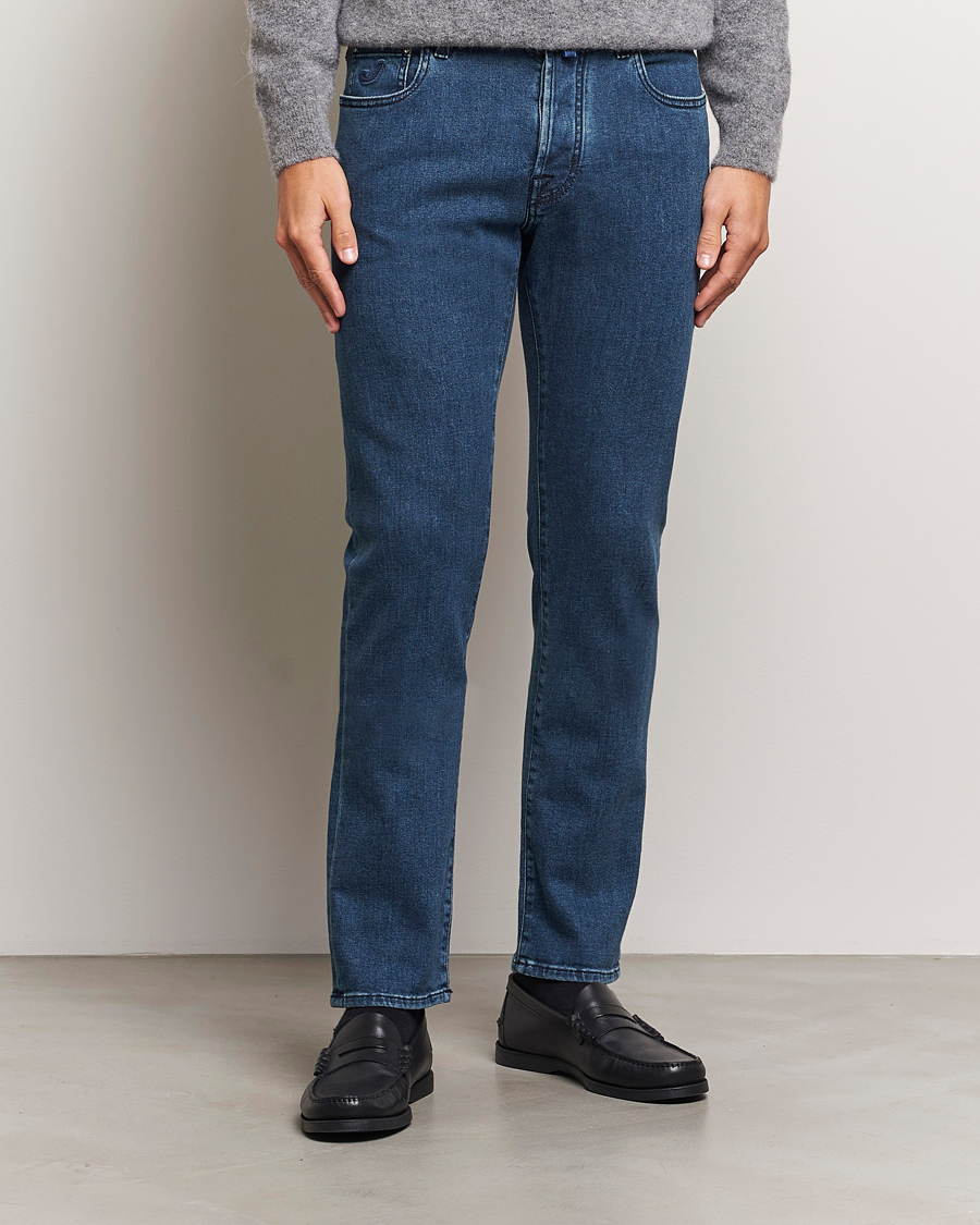 Homme | Jeans | Jacob Cohën | Bard Slim Fit Denim Cachemire Jeans Mid Blue