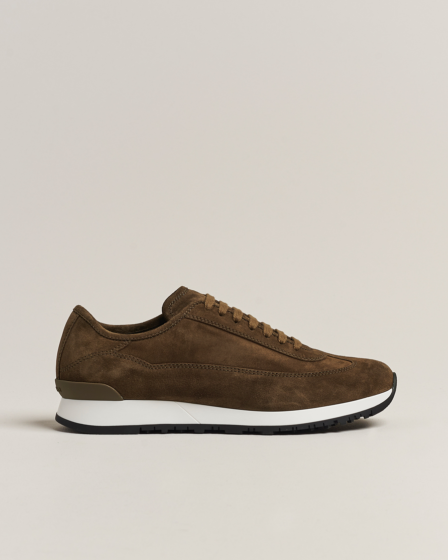 Homme | John Lobb Foundry Running Sneakers Olive Suede | John Lobb | Foundry Running Sneakers Olive Suede