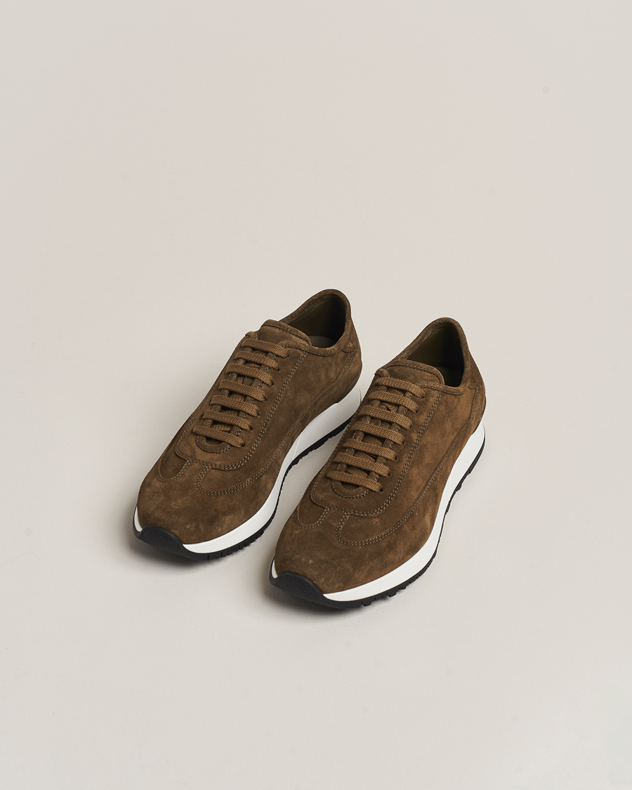 Homme | John Lobb Foundry Running Sneakers Olive Suede | John Lobb | Foundry Running Sneakers Olive Suede