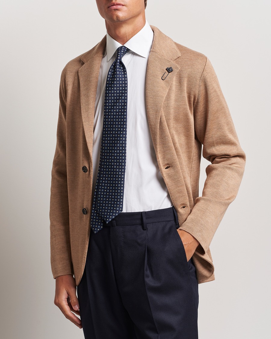 Homme | Blazers | Lardini | Knitted Wool Blazer Beige