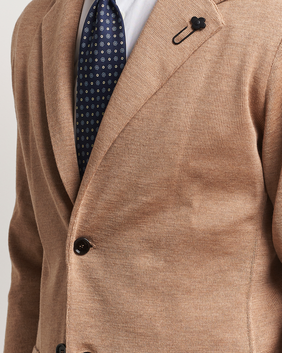 Homme | Blazers | Lardini | Knitted Wool Blazer Beige