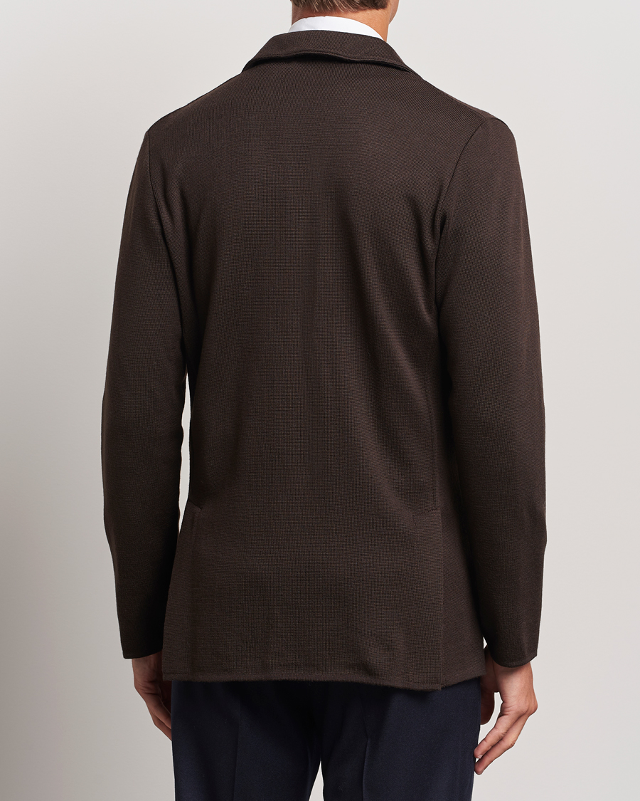 Homme | Blazers | Lardini | Knitted Wool Blazer Brown