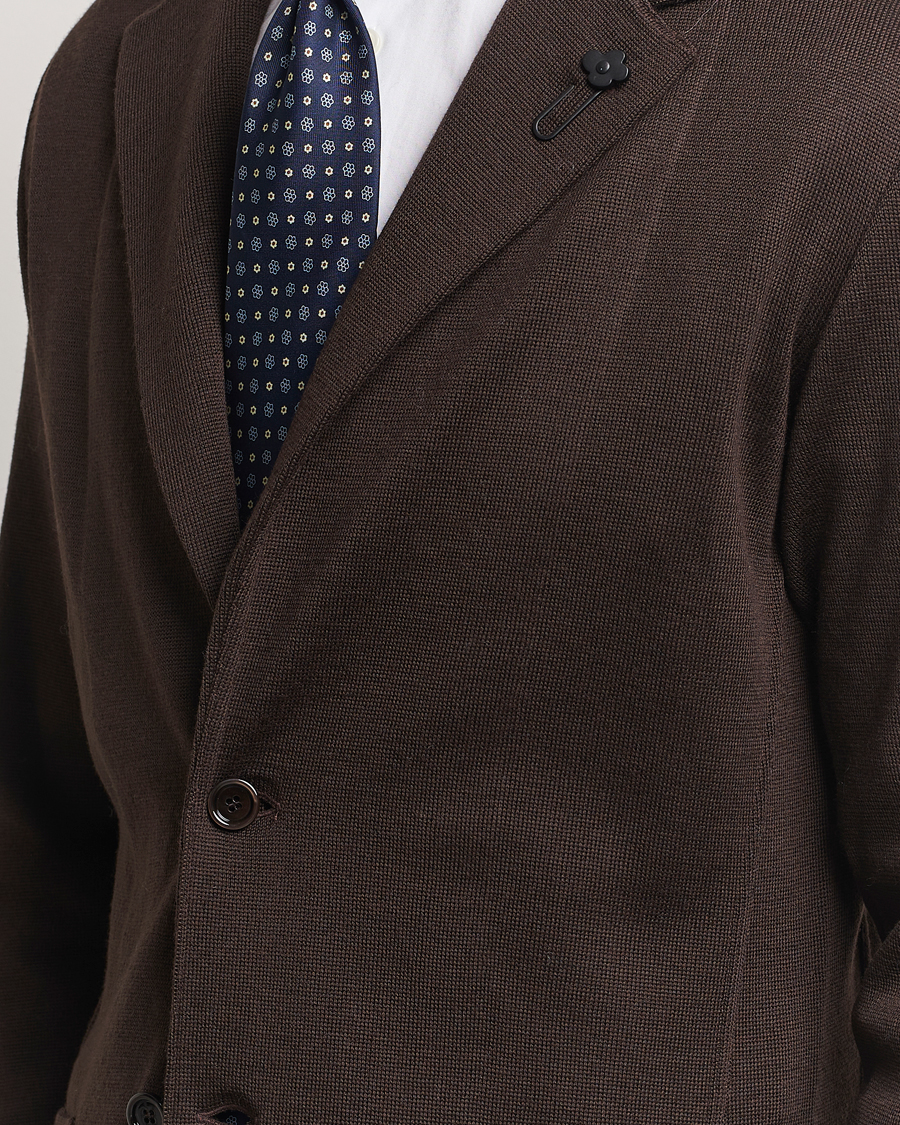 Homme | Blazers | Lardini | Knitted Wool Blazer Brown