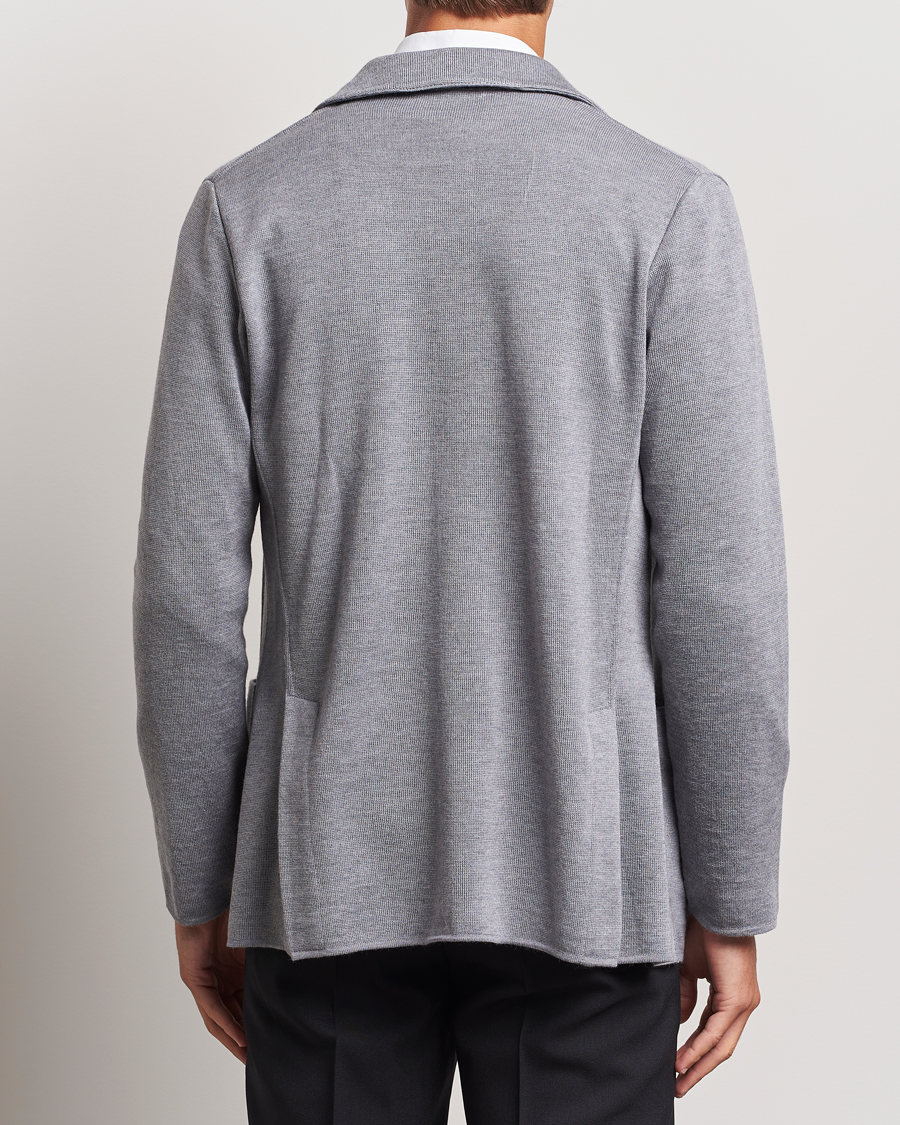 Homme | Blazers | Lardini | Knitted Wool Blazer Grey