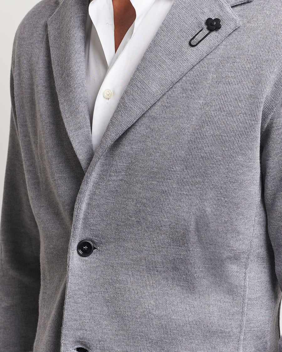 Homme | Blazers | Lardini | Knitted Wool Blazer Grey