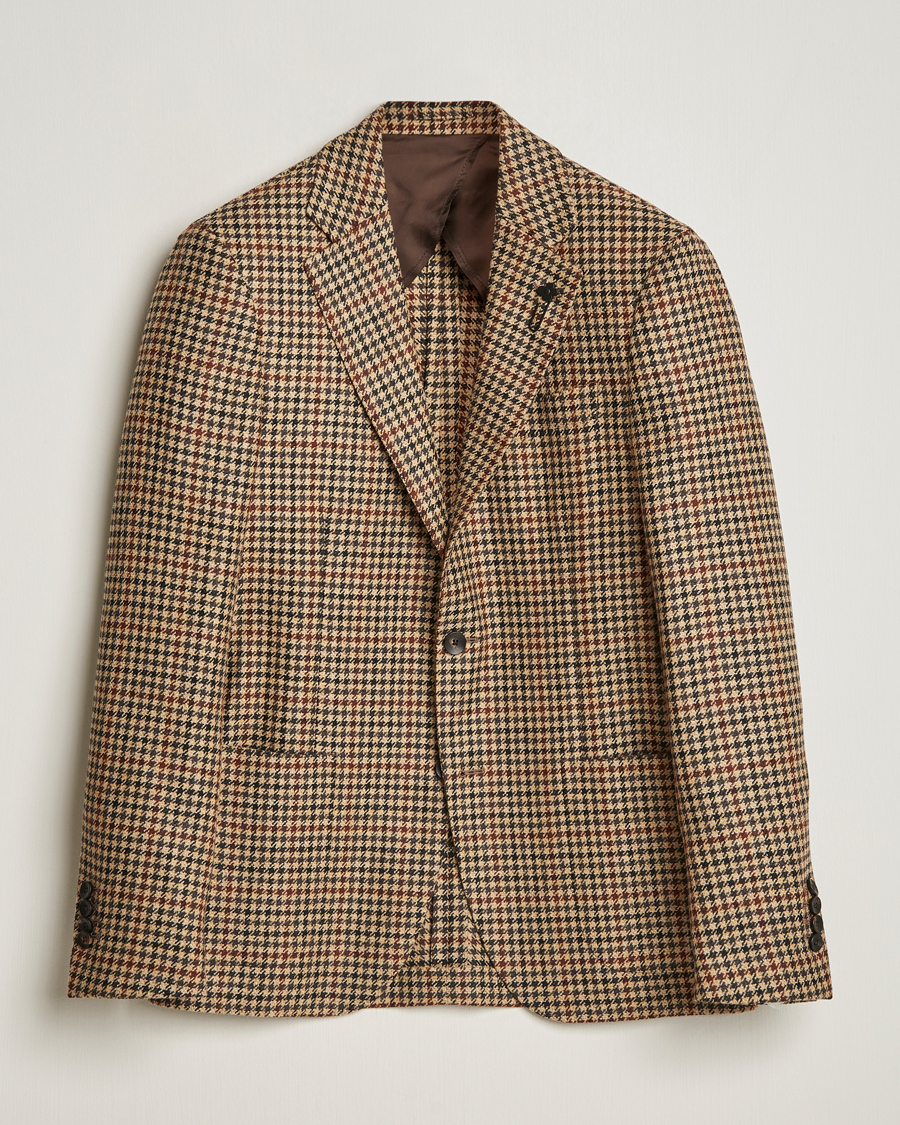 Homme | Blazers | Lardini | Checked Wool/Cashmere Blazer Beige/Brown