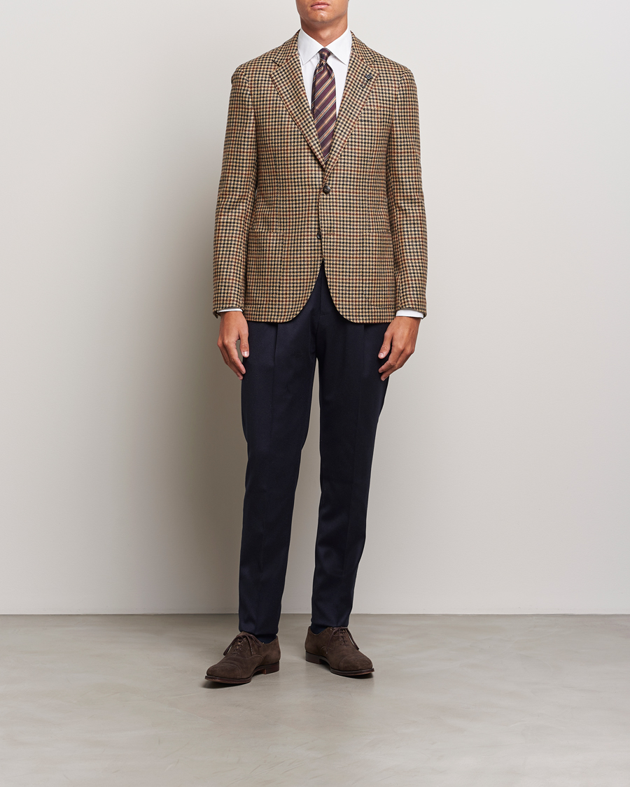 Homme | Blazers | Lardini | Checked Wool/Cashmere Blazer Beige/Brown