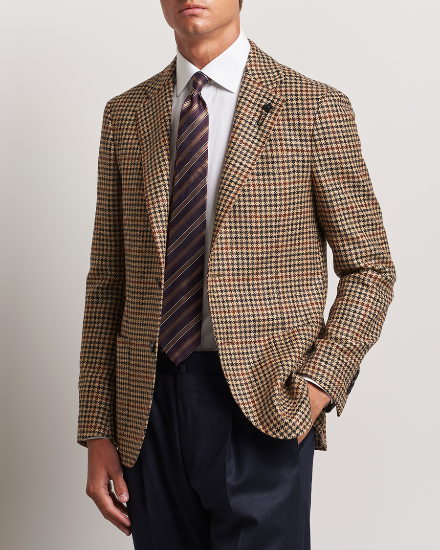 Homme | Blazers | Lardini | Checked Wool/Cashmere Blazer Beige/Brown