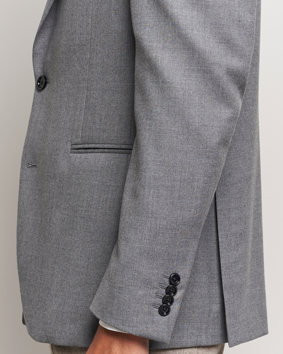 Homme | Blazers | Lardini | Wool Flannel Blazer Light Grey