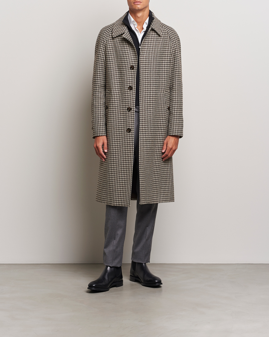 Homme | Manteaux Et Vestes | Lardini | Houndstooth Wool/Cashmere Coat Brown