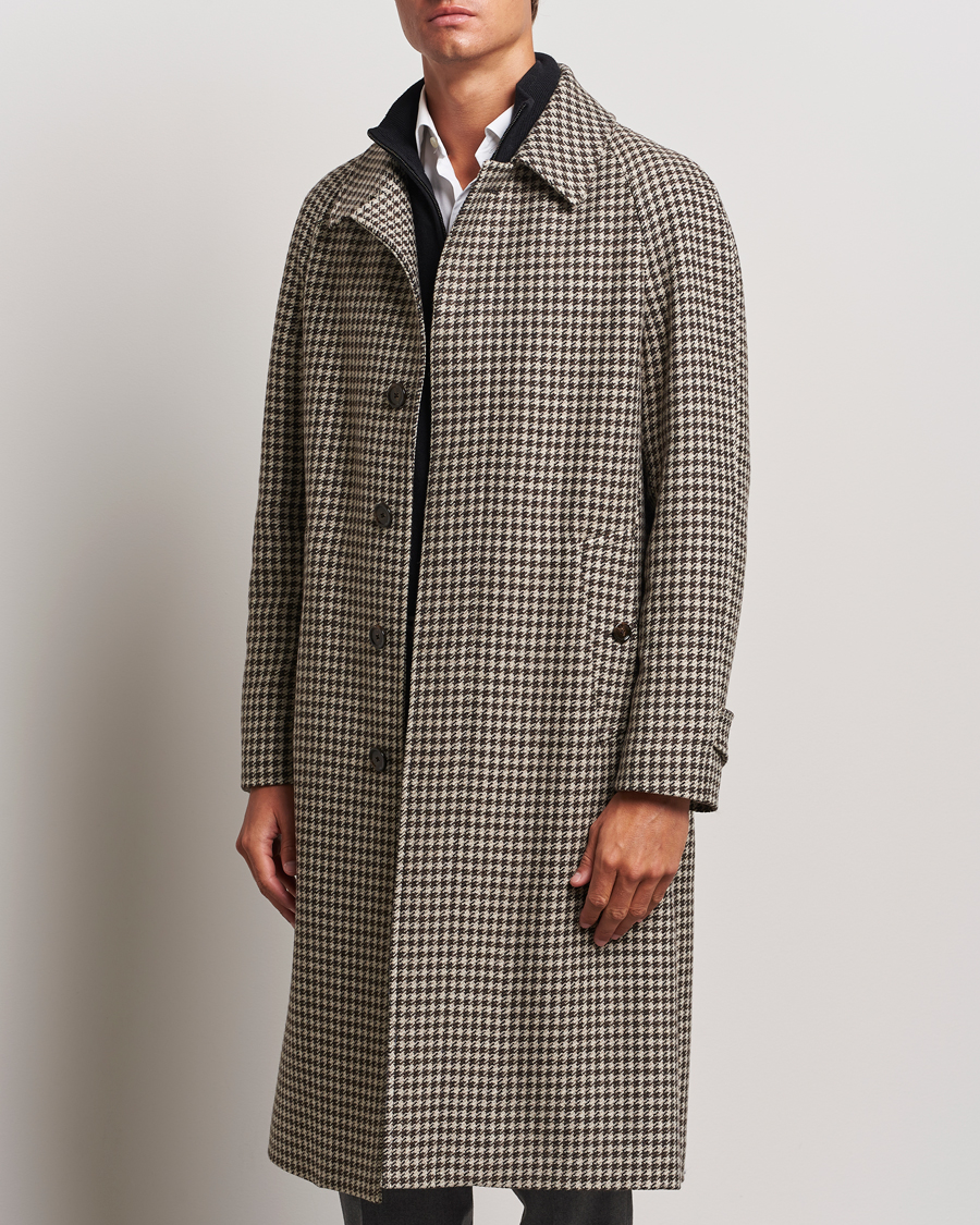 Homme | Manteaux Et Vestes | Lardini | Houndstooth Wool/Cashmere Coat Brown