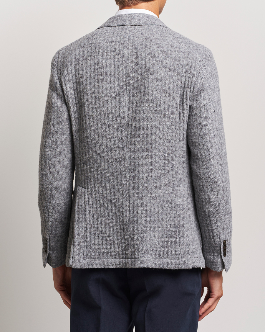 Homme | Blazers | L.B.M. 1911 | Knitted Punto Wool Structure Blazer Grey