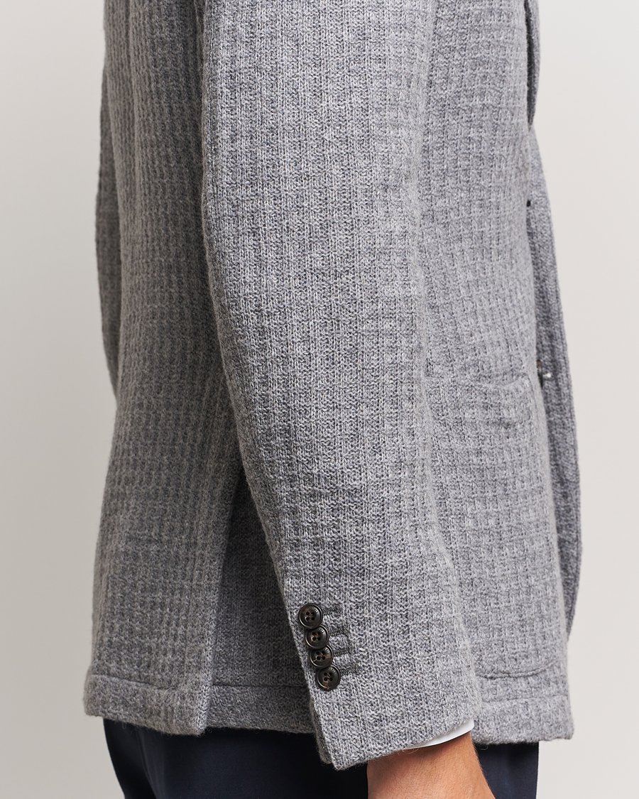 Homme | Blazers | L.B.M. 1911 | Knitted Punto Wool Structure Blazer Grey