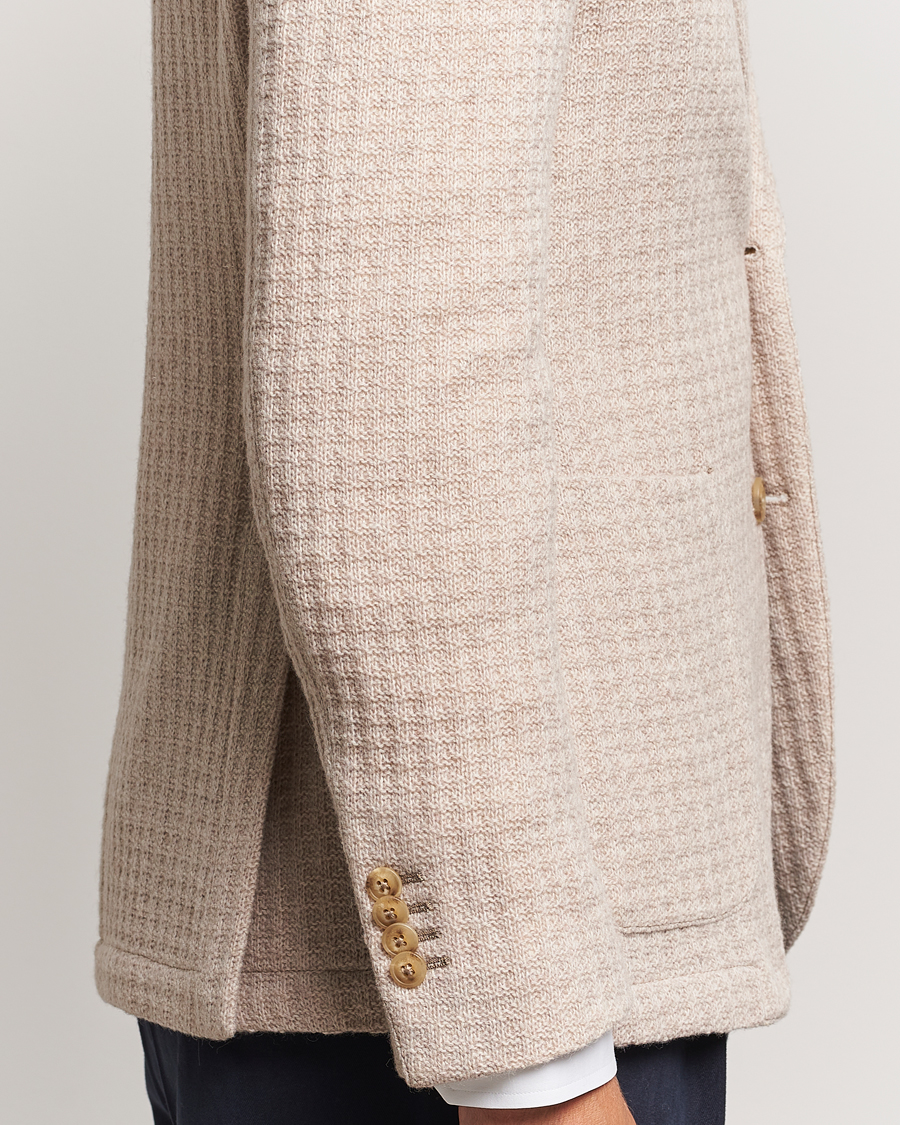 Homme | Blazers | L.B.M. 1911 | Knitted Punto Wool Structure Blazer Camel