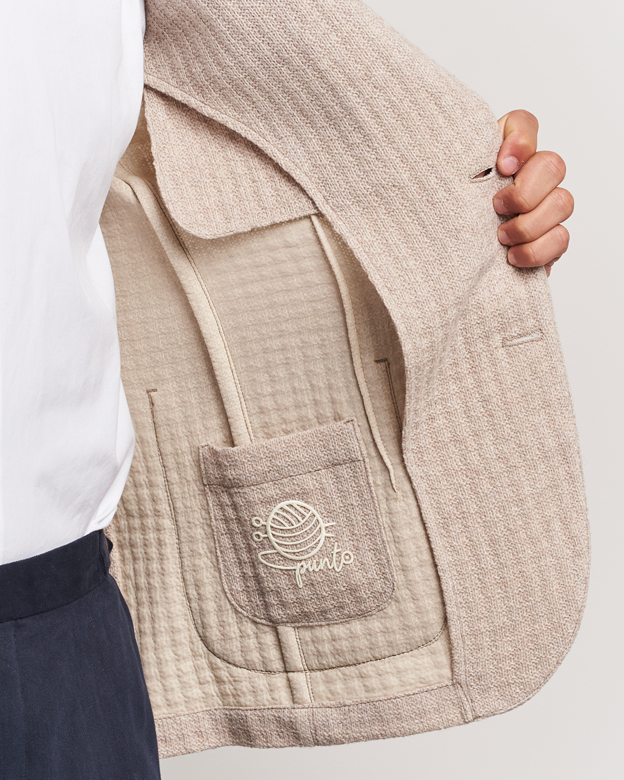 Homme | Blazers | L.B.M. 1911 | Knitted Punto Wool Structure Blazer Camel