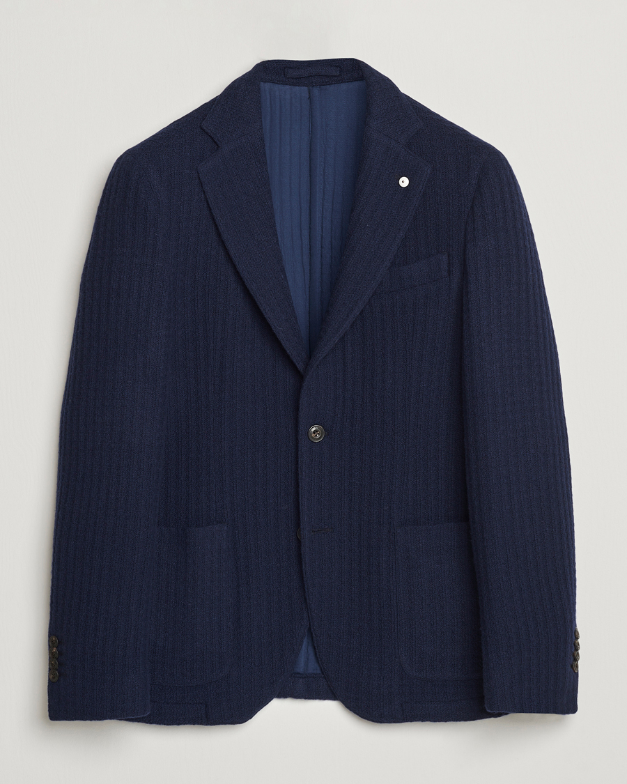 Homme | Blazers | L.B.M. 1911 | Knitted Punto Wool Structure Blazer Navy