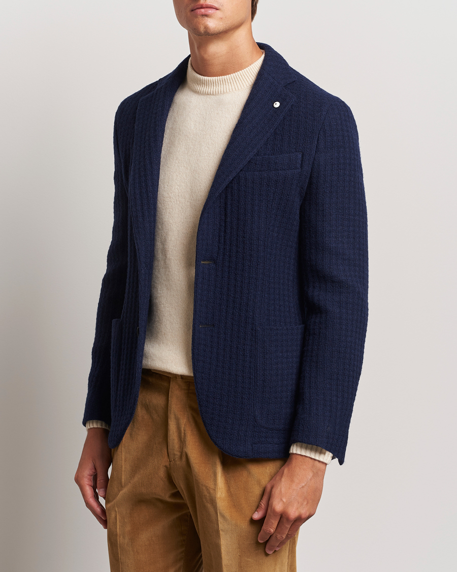 Homme | Blazers | L.B.M. 1911 | Knitted Punto Wool Structure Blazer Navy