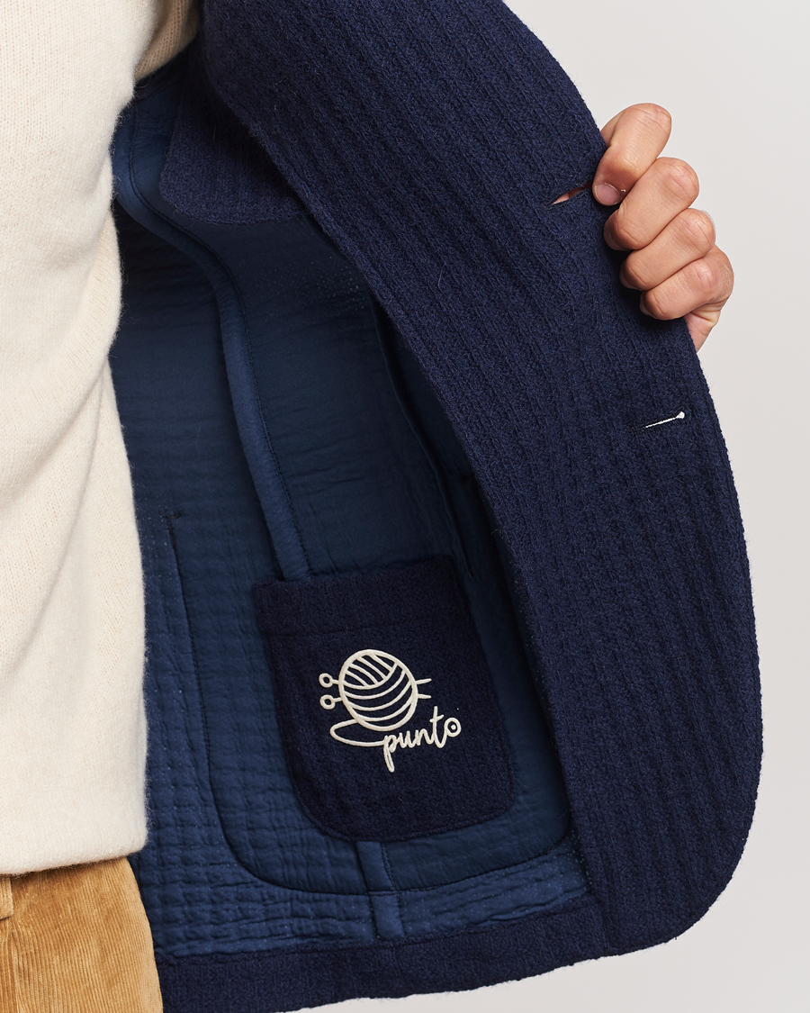 Homme | Blazers | L.B.M. 1911 | Knitted Punto Wool Structure Blazer Navy