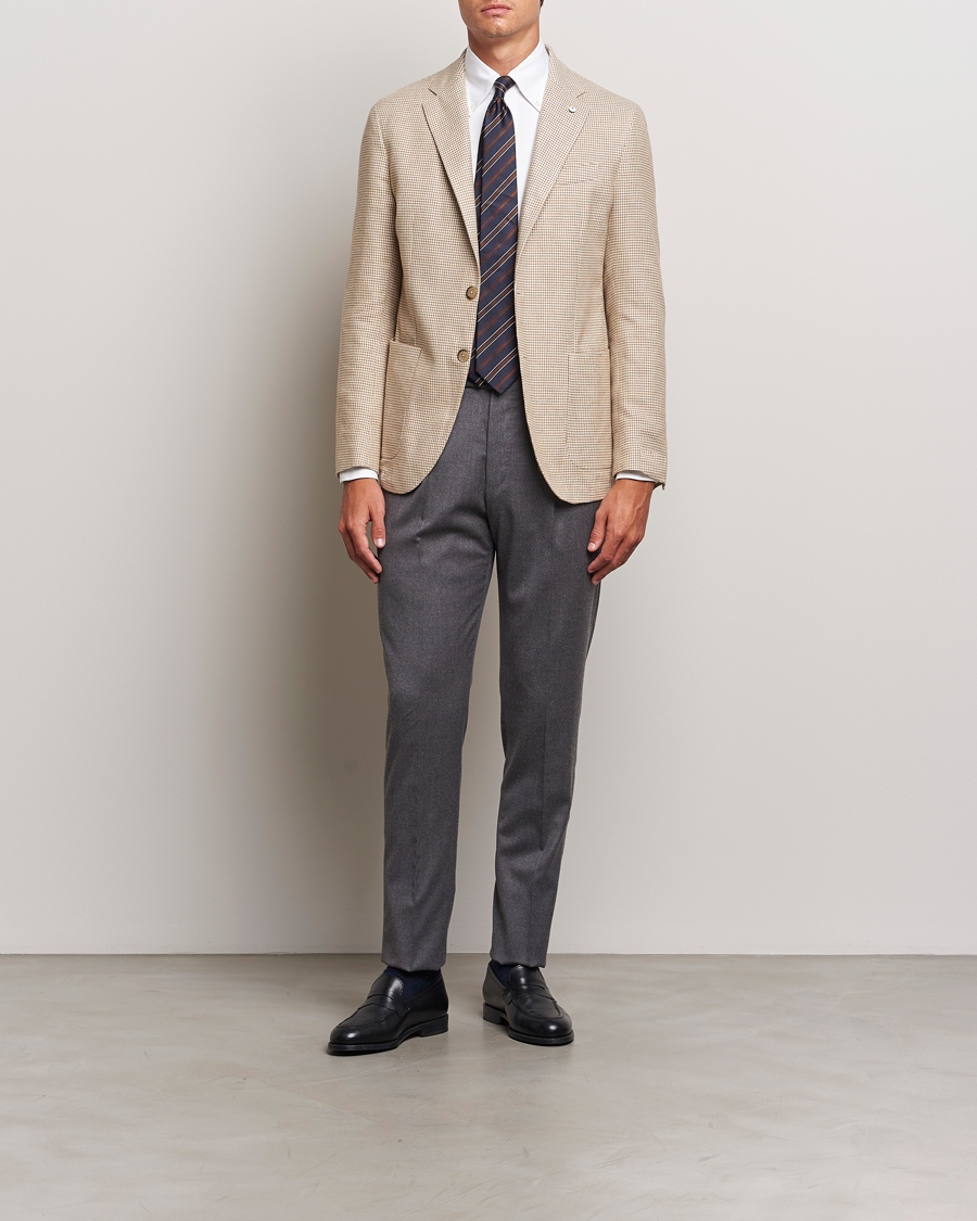 Homme | Blazers | L.B.M. 1911 | Jack Regular Houndstooth Blazer Beige