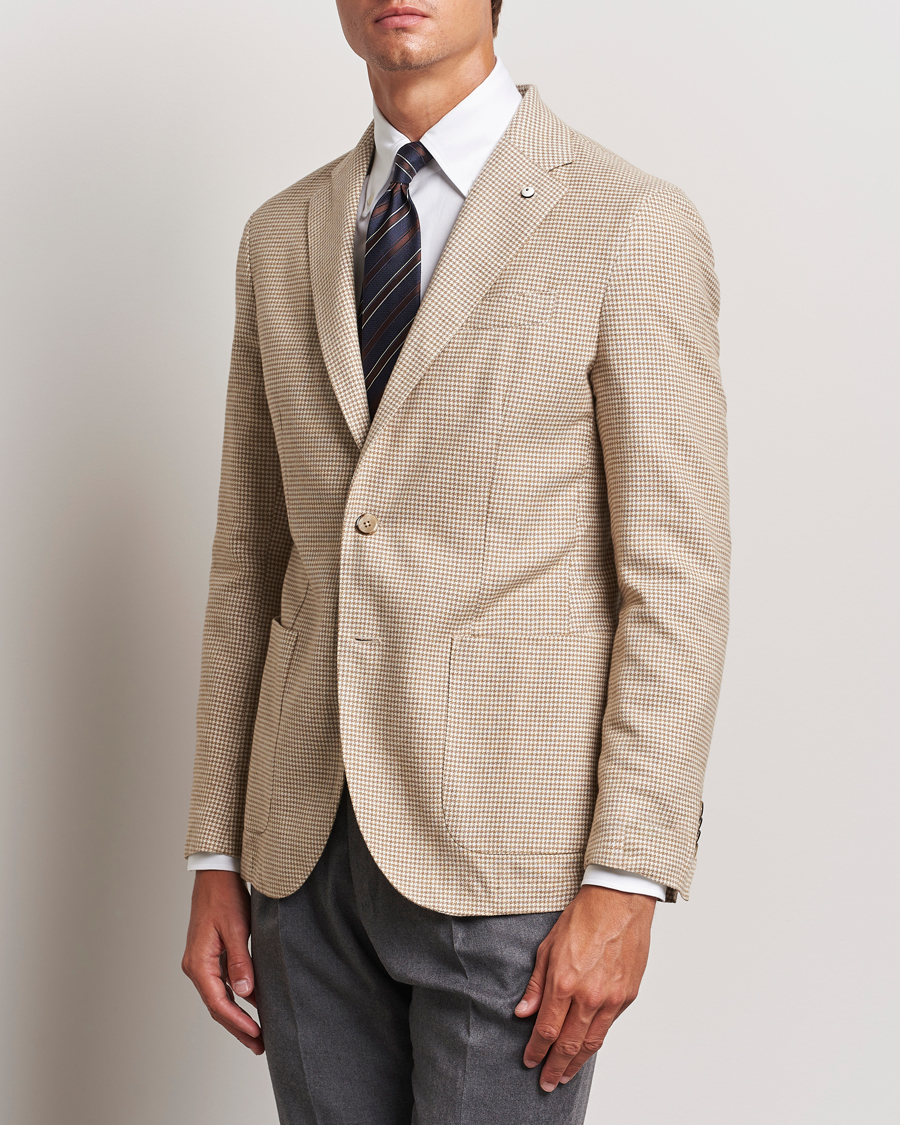 Homme | Blazers | L.B.M. 1911 | Jack Regular Houndstooth Blazer Beige