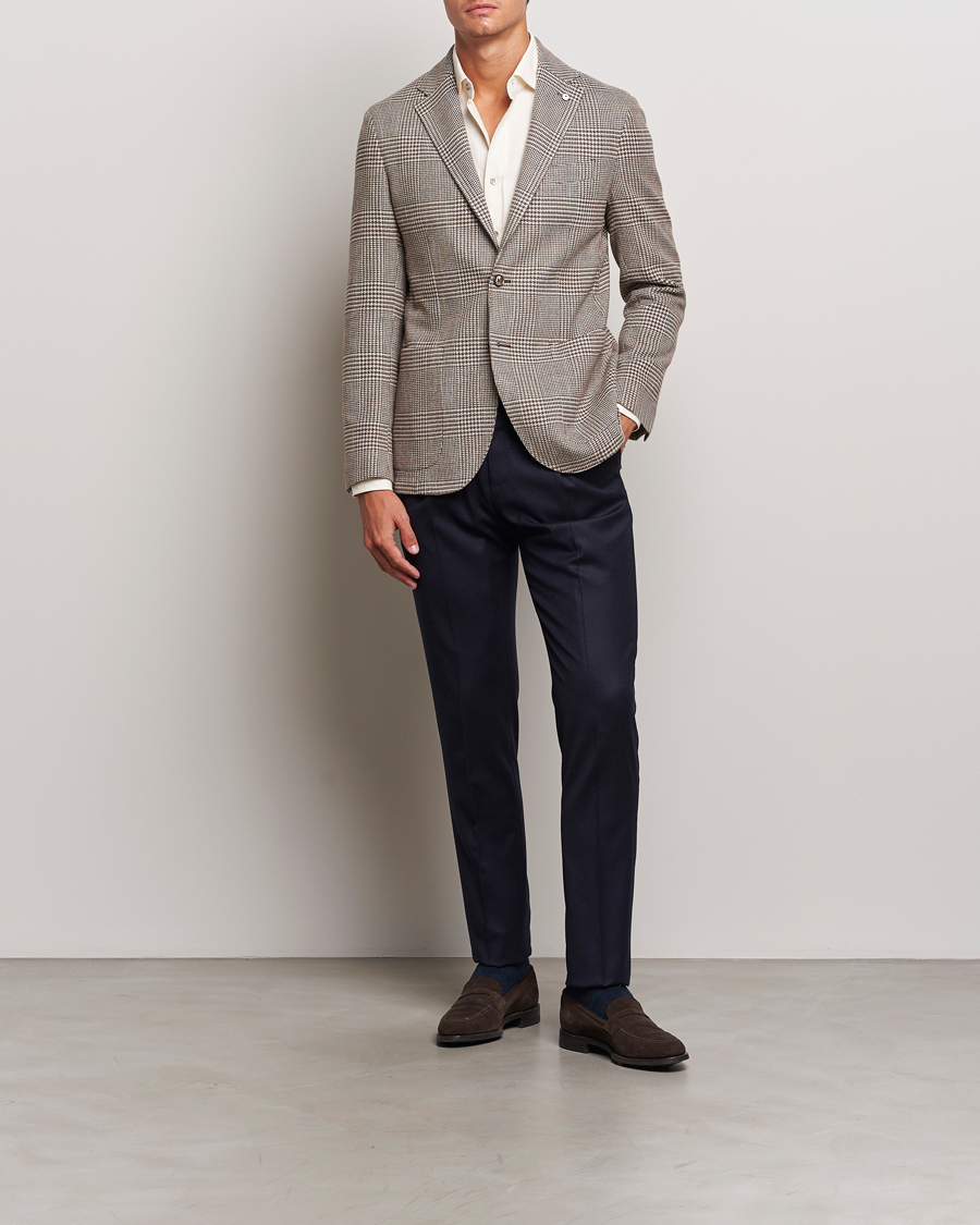 Homme | Blazers | L.B.M. 1911 | Jack Regular Prince of Wales Blazer Olive