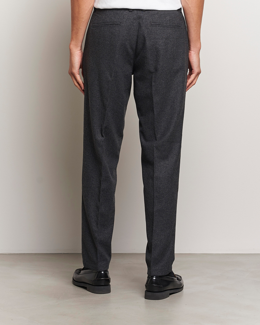 Homme | Pantalons | LES DEUX | Como Reg Wool Pants Charcoal Melange