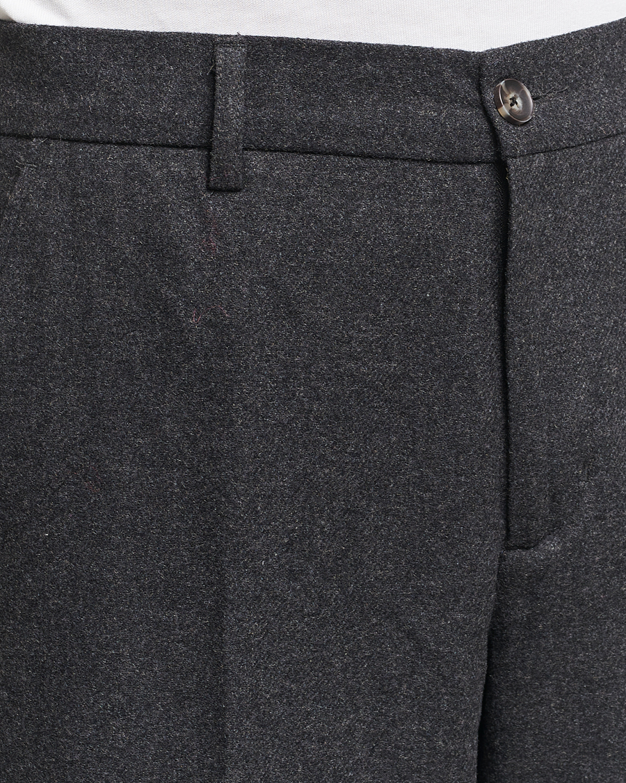 Homme | Pantalons | LES DEUX | Como Reg Wool Pants Charcoal Melange