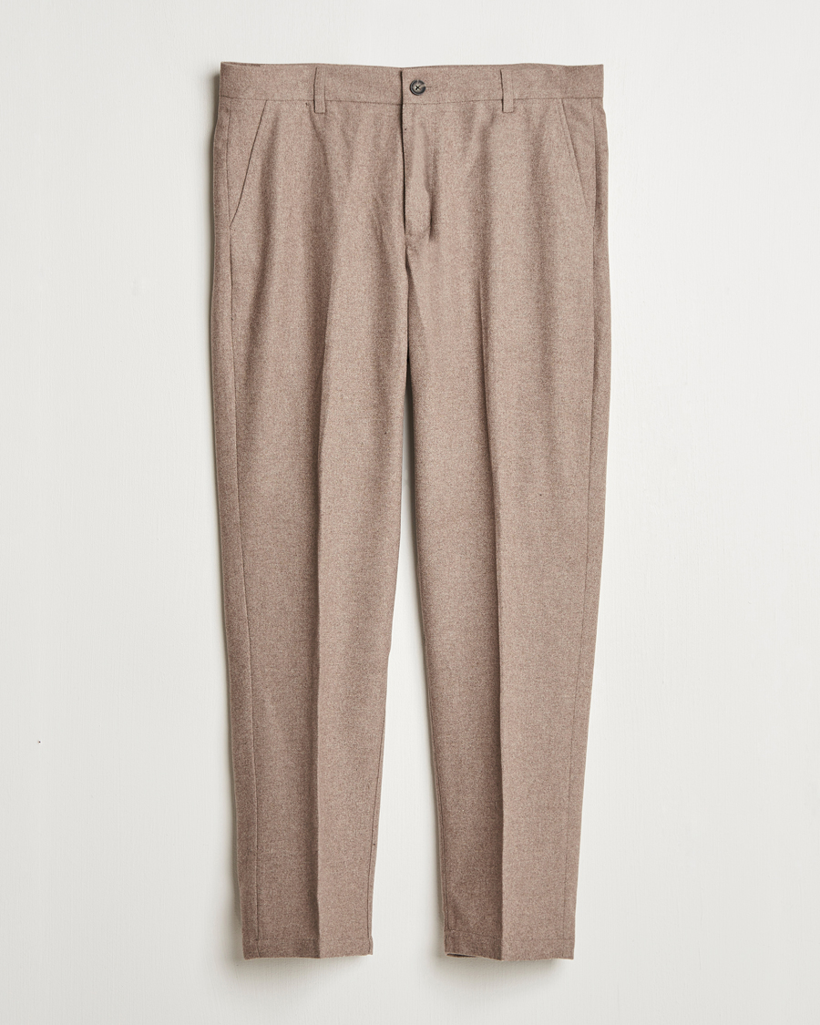Homme | Pantalons | LES DEUX | Como Reg Wool Pants Desert Taupe Melange