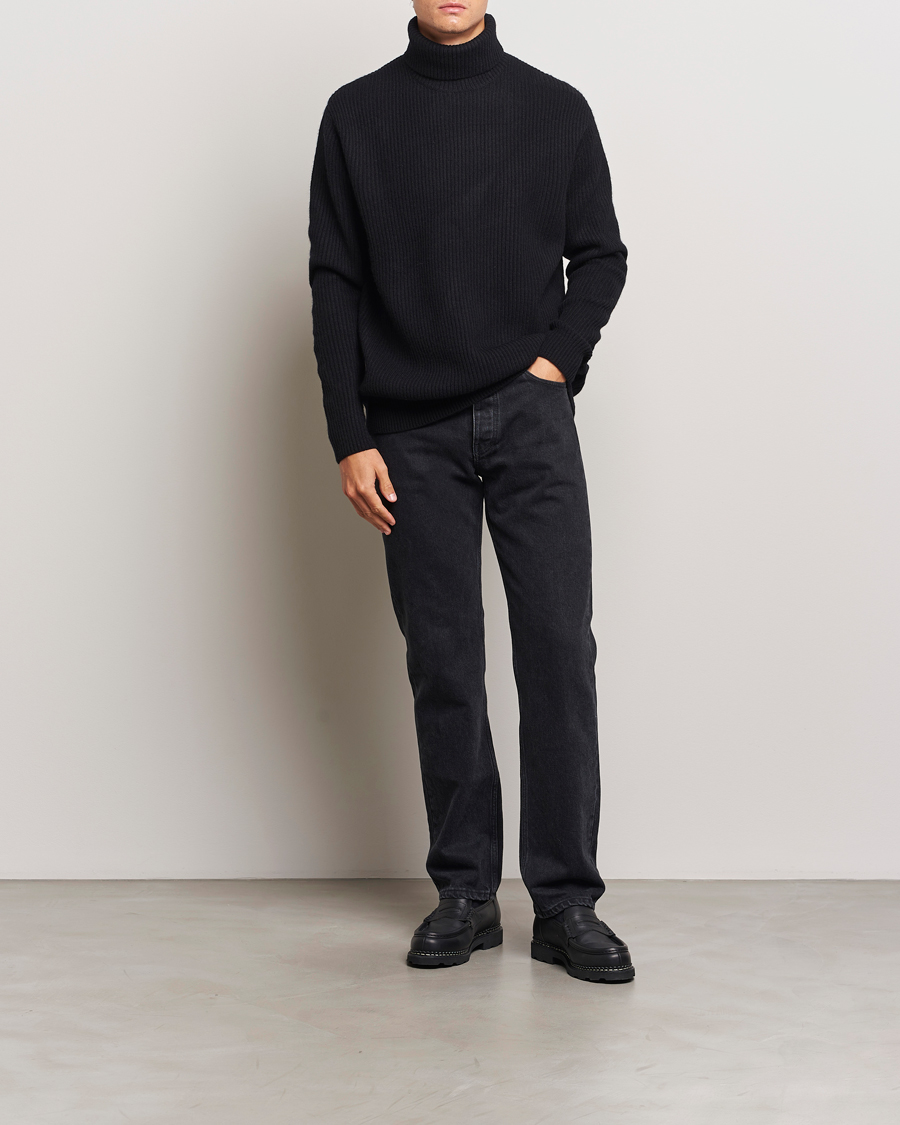 Homme | Pulls Et Tricots | LES DEUX | Eddie Wool Rib Rollneck Black