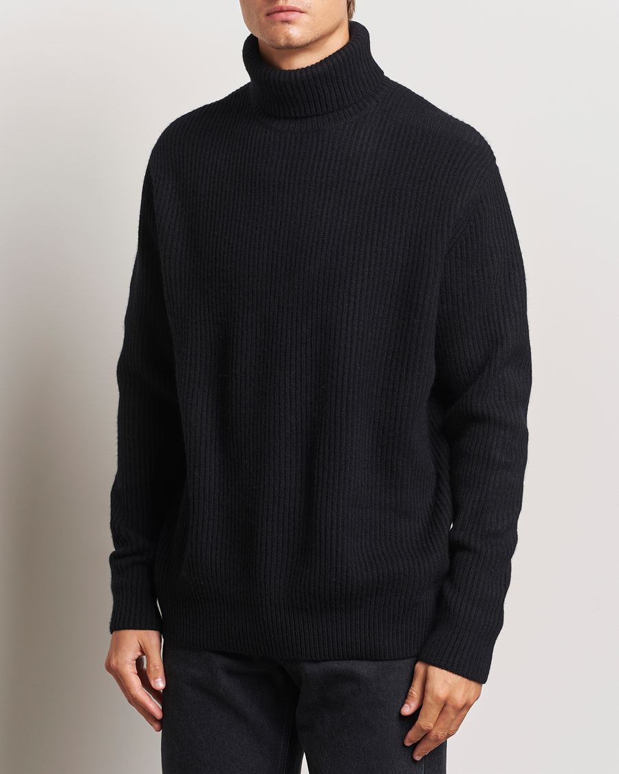 Homme | Pulls Et Tricots | LES DEUX | Eddie Wool Rib Rollneck Black
