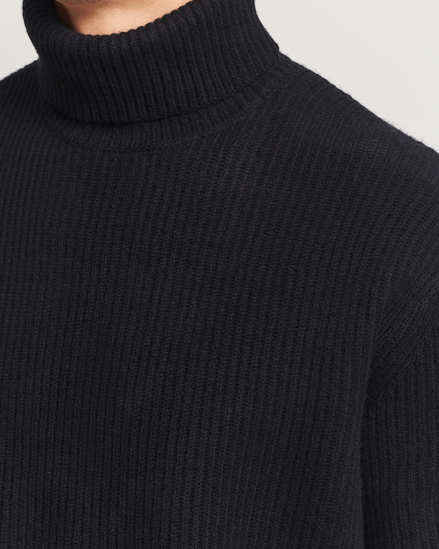 Homme | Pulls Et Tricots | LES DEUX | Eddie Wool Rib Rollneck Black