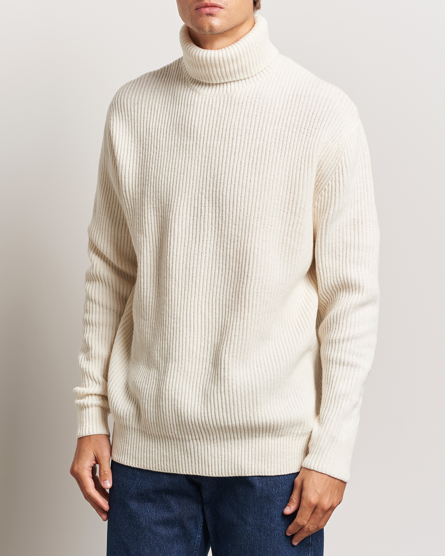 Homme | Pulls Et Tricots | LES DEUX | Eddie Wool Rib Rollneck Ivory