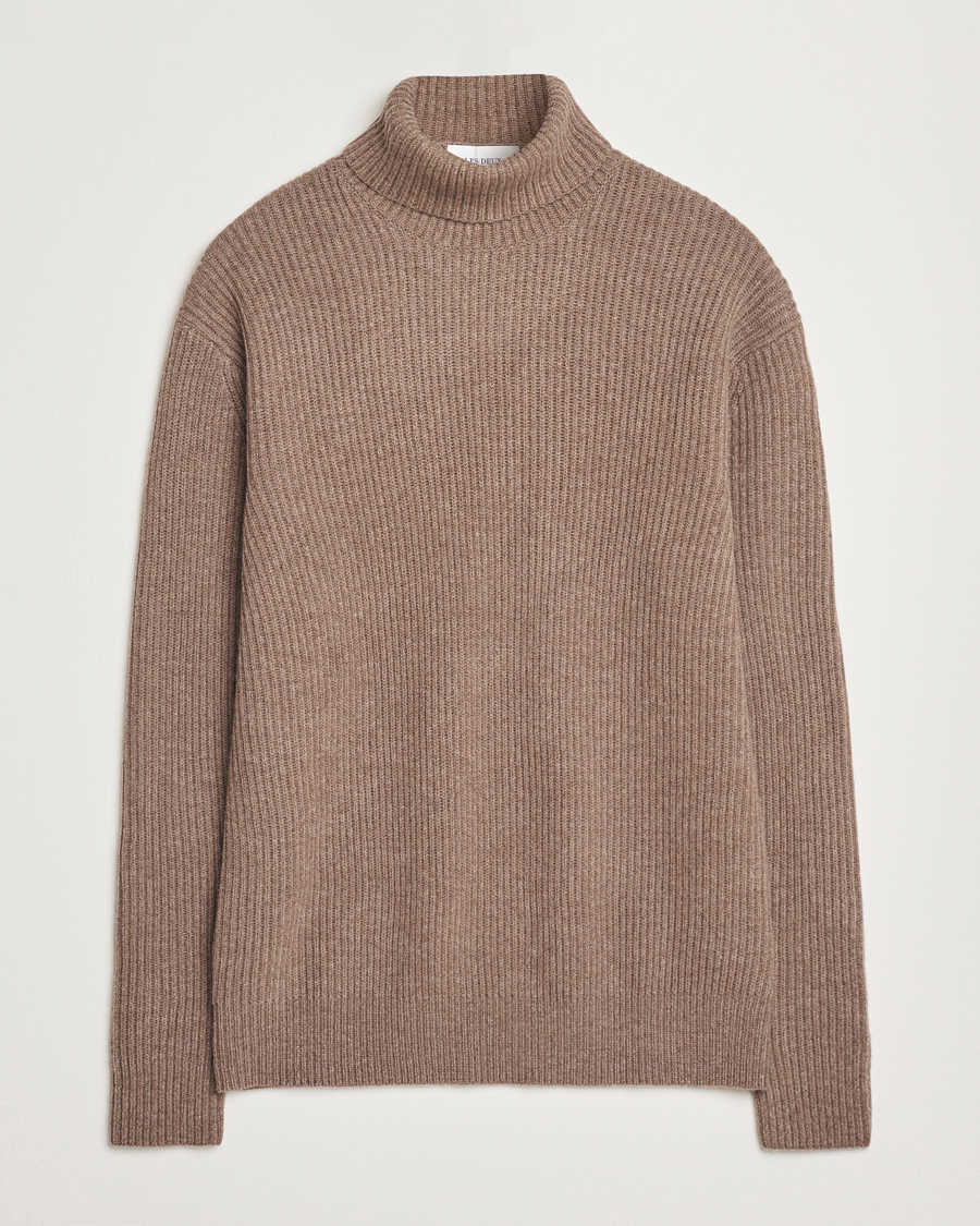 Homme | Pulls Et Tricots | LES DEUX | Eddie Wool Rib Rollneck Mountain Grey Melange