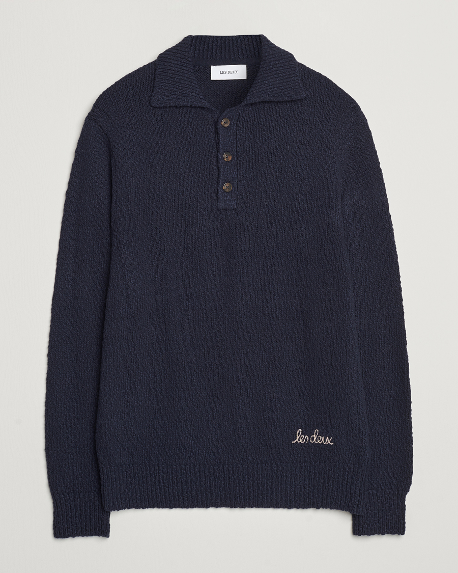 Homme | Pulls Et Tricots | LES DEUX | Errol Cotton Rugby Knit Dark Navy