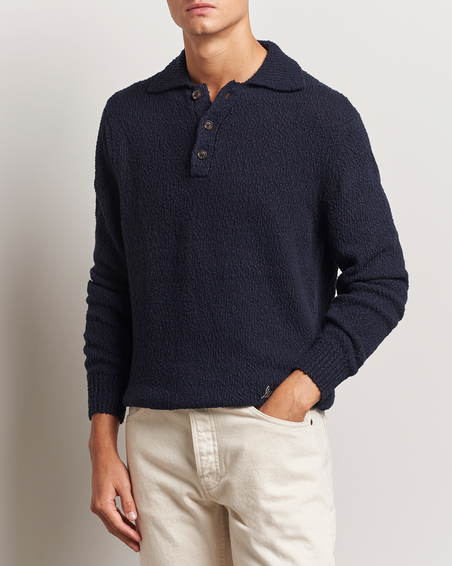 Homme | Pulls Et Tricots | LES DEUX | Errol Cotton Rugby Knit Dark Navy
