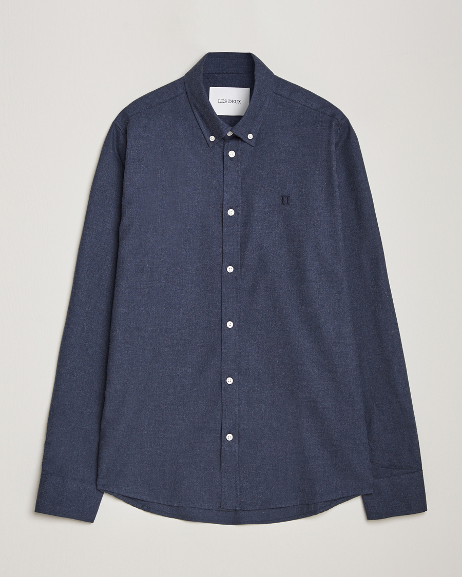Homme | Chemises | LES DEUX | Dessert Reg Shirt Dark Navy Melange